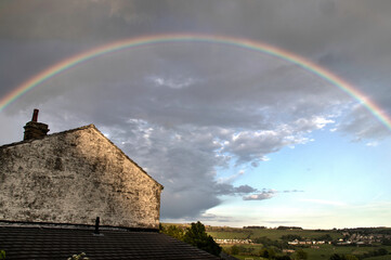 rainbow over the village