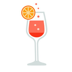 Spritz summer cocktail - isolated vector icon 