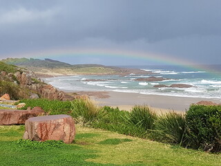 The coast under the rainbow