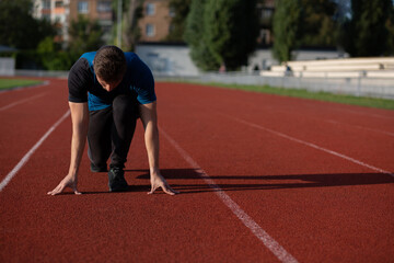 Sportive guy is ready to marathon