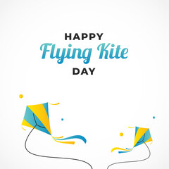 Fototapeta na wymiar Happy Flying Kite Day Vector Design Template Background