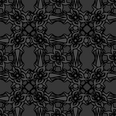 dark seamless pattern with ethnic motif