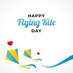 Happy Flying Kite Day Vector Design Template Background