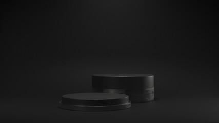 3d platform black studio for cosmetic products.  background vector 3d rendered podium. platform...