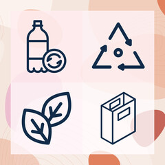 Simple set of plastics related lineal icons
