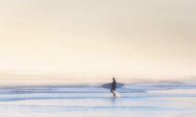 Surfer on shore