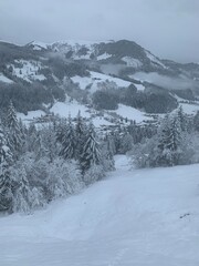 snow covered mountains