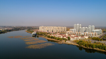Fototapeta premium architectural landscape of small cities in North China