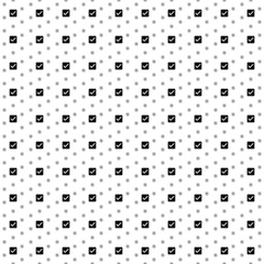 Square seamless background pattern from black checkbox symbols are different sizes and opacity. The pattern is evenly filled. Vector illustration on white background