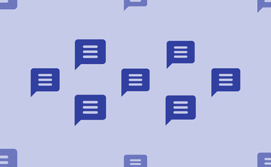 Seamless pattern of large isolated blue chat symbols. The pattern is divided by a line of elements of lighter tones. Vector illustration on light blue background