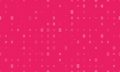 Seamless background pattern of evenly spaced white photo frame symbols of different sizes and opacity. Vector illustration on pink background with stars