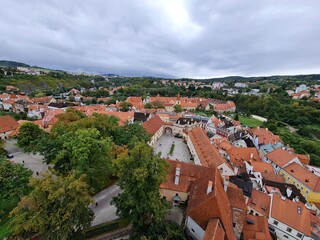 Fototapeta na wymiar Český Krumlov - Hrad a zámek - výhled z věže