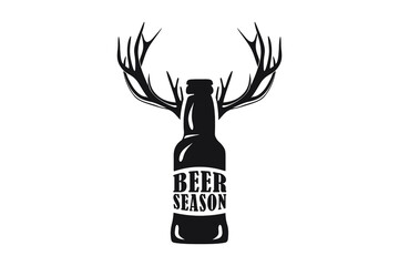 Beer Season, Beer Deer Horns, Deer Antlers vector