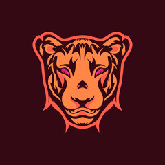 vector logo illustration of a tiger head