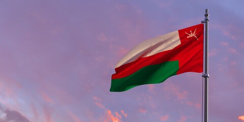 3d rendering of the national flag of the Oman