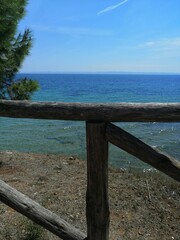 wooden fence on the beach