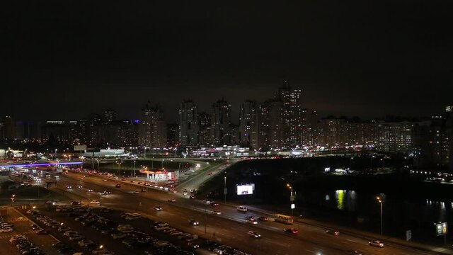 Night highway in city