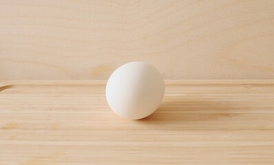 egg on wooden table