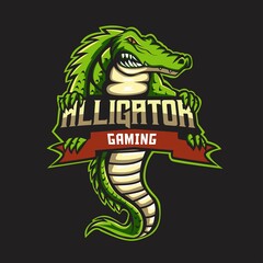 Alligator mascot logo design template. easy to edit and customize