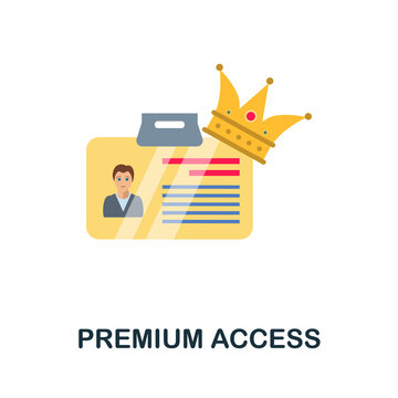 Premium Access Flat Icon. Color Simple Element From Customer Loyalty Collection. Creative Premium Access Icon For Web Design, Templates, Infographics And More