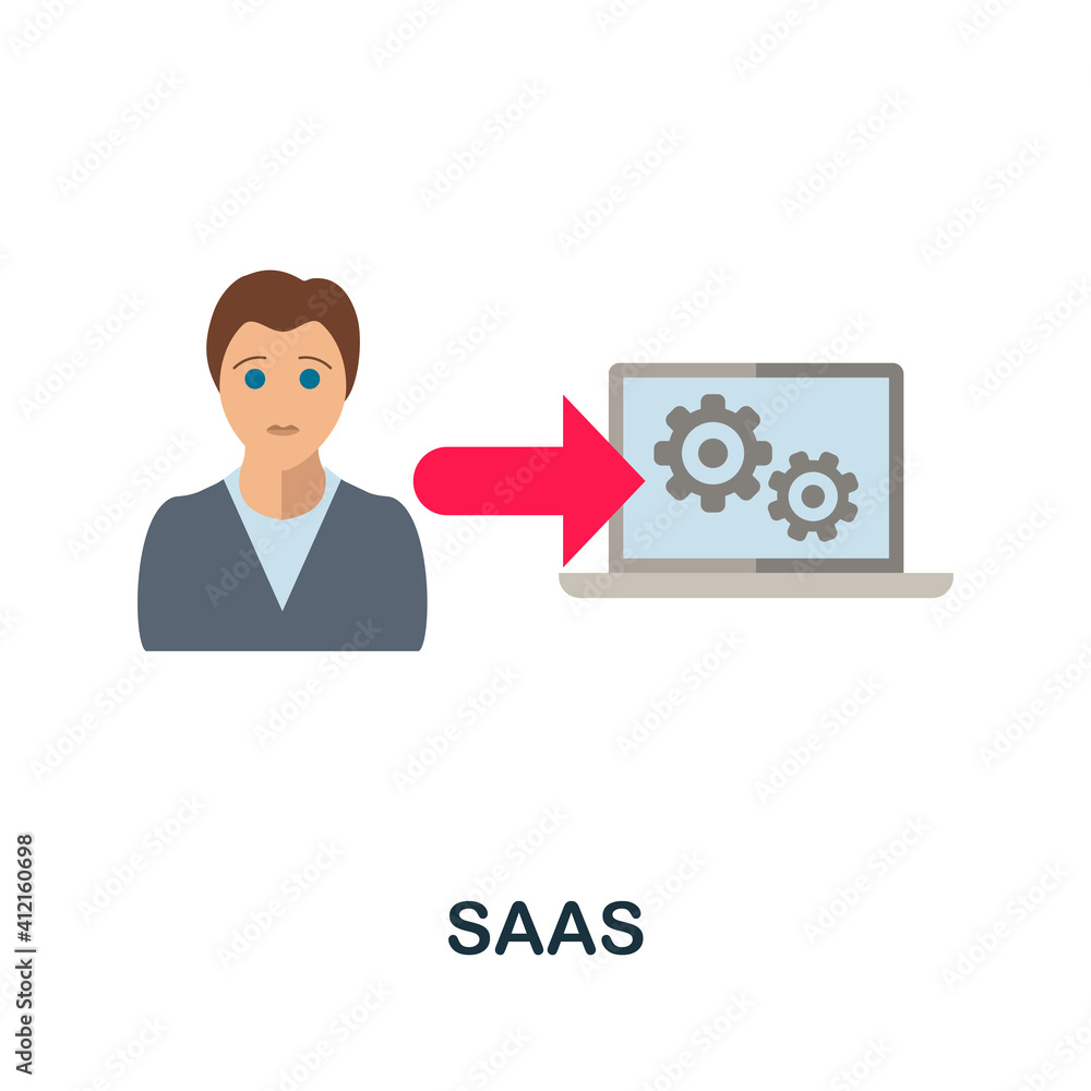 Aufkleber saas flat icon. color simple element from customer loyalty collection. creative saas icon for web de