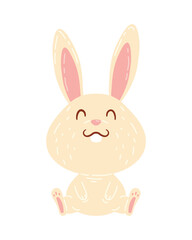 cute little rabbit easter character
