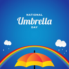 Happy Umbrella Day Vector Design Template Background. National Umbrella Day