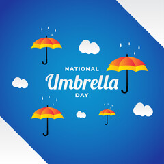 Happy Umbrella Day Vector Design Template Background. National Umbrella Day