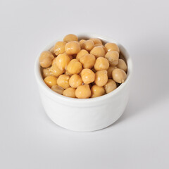Chickpeas from Apulian Murgia in white bowl