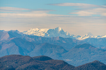 View of Monte Leone Monte San Giorgio in Switzerland