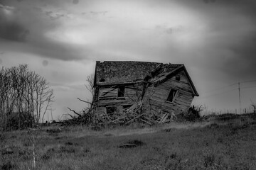 old abandoned farm house