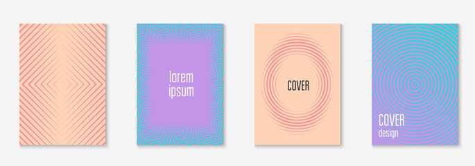 Obraz premium Design magazine cover as template with line geometric element.