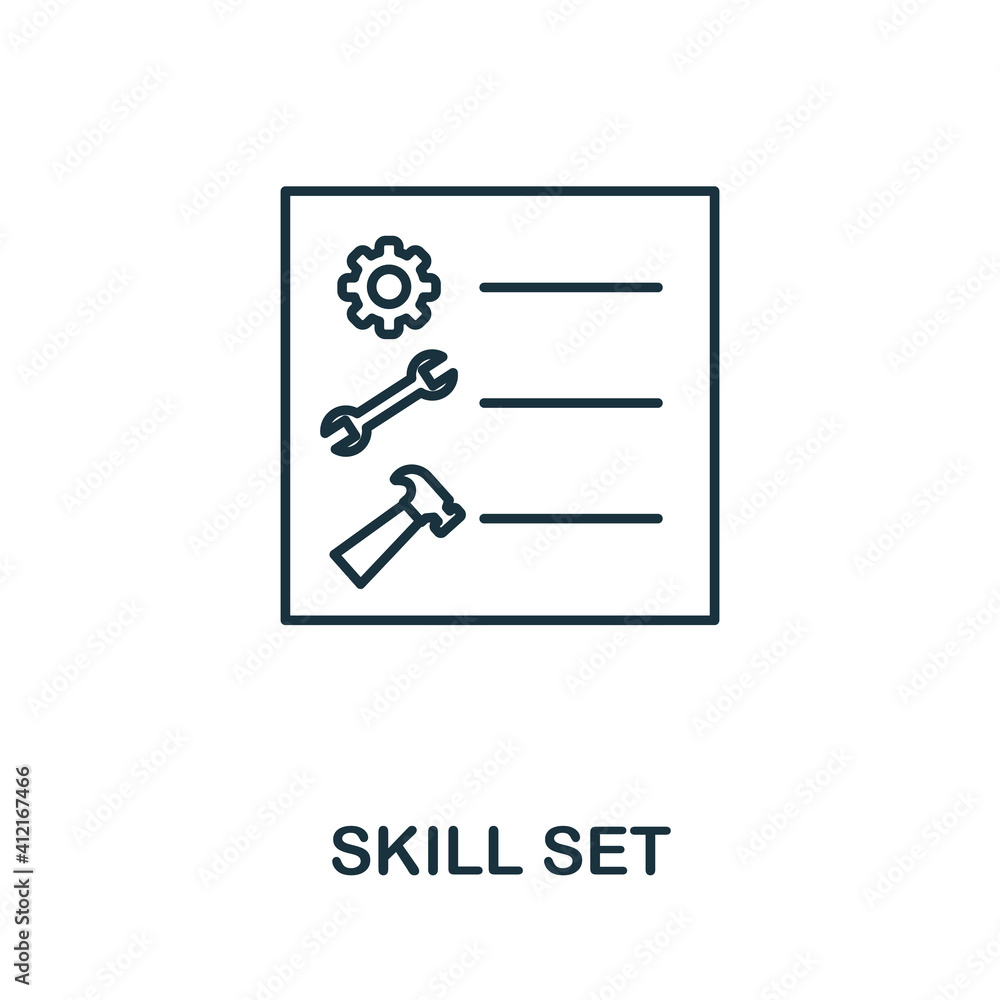 Aufkleber skill set icon. simple element from business management collection. creative skill set icon for web 