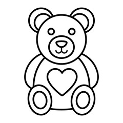 Teddy Bear Love and Romance Symbol, Stuff Toys Concept Vector Icon Design, Valentines Day Sign, Toddler Gift Idea on white background