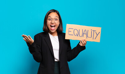 young pretty businesswoman equality concept