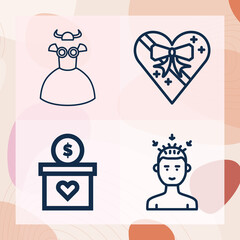 Simple set of donor related lineal icons