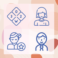 Simple set of workers related lineal icons