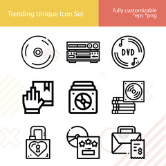 Simple set of oath related lineal icons.