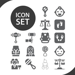 Simple set of innocence related filled icons.