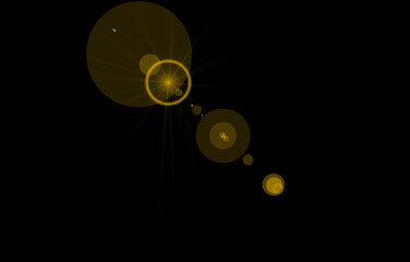 Overlays, overlay, light transition, effects sunlight, lens flare, light leaks. High-quality stock image of sun rays light effects, overlays or golden flare isolated on black background for design