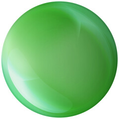 Glass green ball or precious pearl. Glossy realistic ball, 3D abstract vector illustration highlighted on a white background. Big metal bubble with shadow.