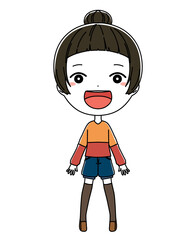 怒った表情の女の子の全身イラスト Anger Wall Mural Ang アオフジマキ