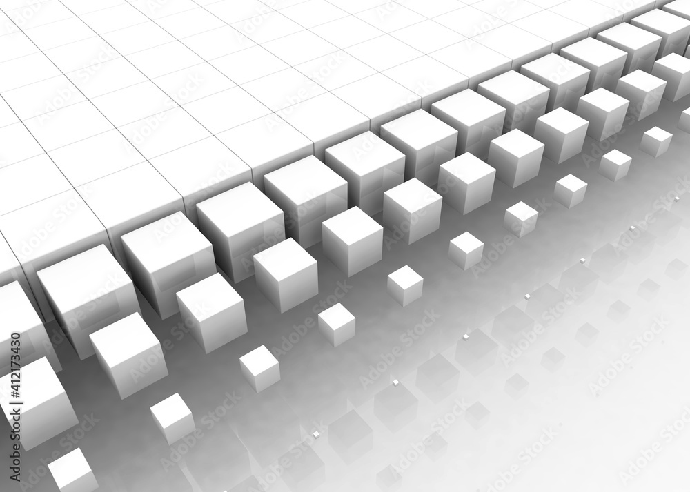 Poster abstract composition of white cubes as background and texture.. 3d rendering. creative background or