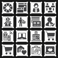 16 pack of customer  filled web icons set