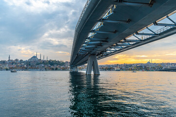 Metro Bridge view over Golden Horn in Istanbul