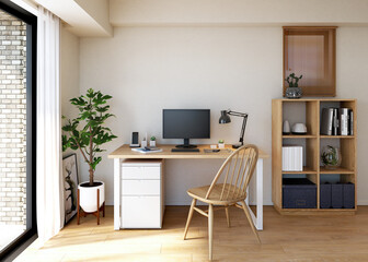 一人暮らし　ワンルーム　在宅勤務　自宅オフィス