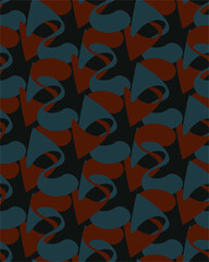 Seamless abstract pattern with wave shapes