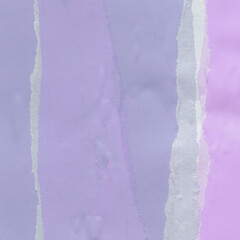 Colorful torn paper collage close-up. Texture made from various paper and cardboard parts. Damaged old paper background. Vintage blank wallpaper. Material design backdrop.