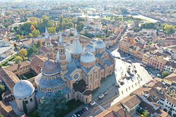 Aerial shot of the cityscape of Padova in Italy under the sunlight