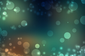 Abstract white bokeh texture on colorful blurred holiday background Photo overlay defocused vintage lights backdrop. Illustration for Christmas and New year design with snowfall, night city lightening